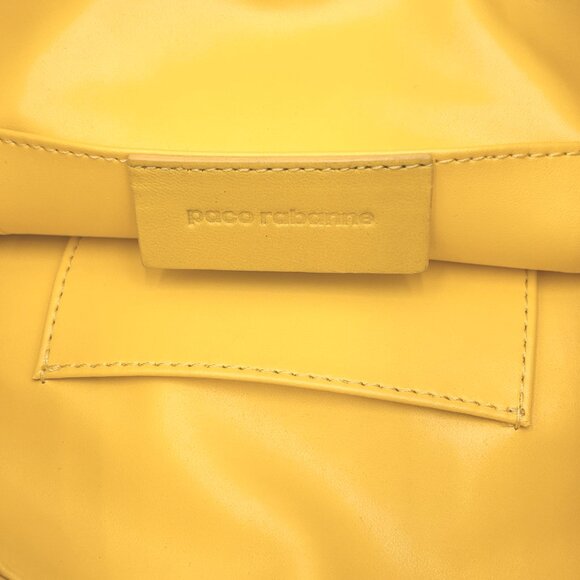 Authentic Paco Rabanne Vegan Yellow Silver Heart Drawstring Bag - Picture 8 of 13